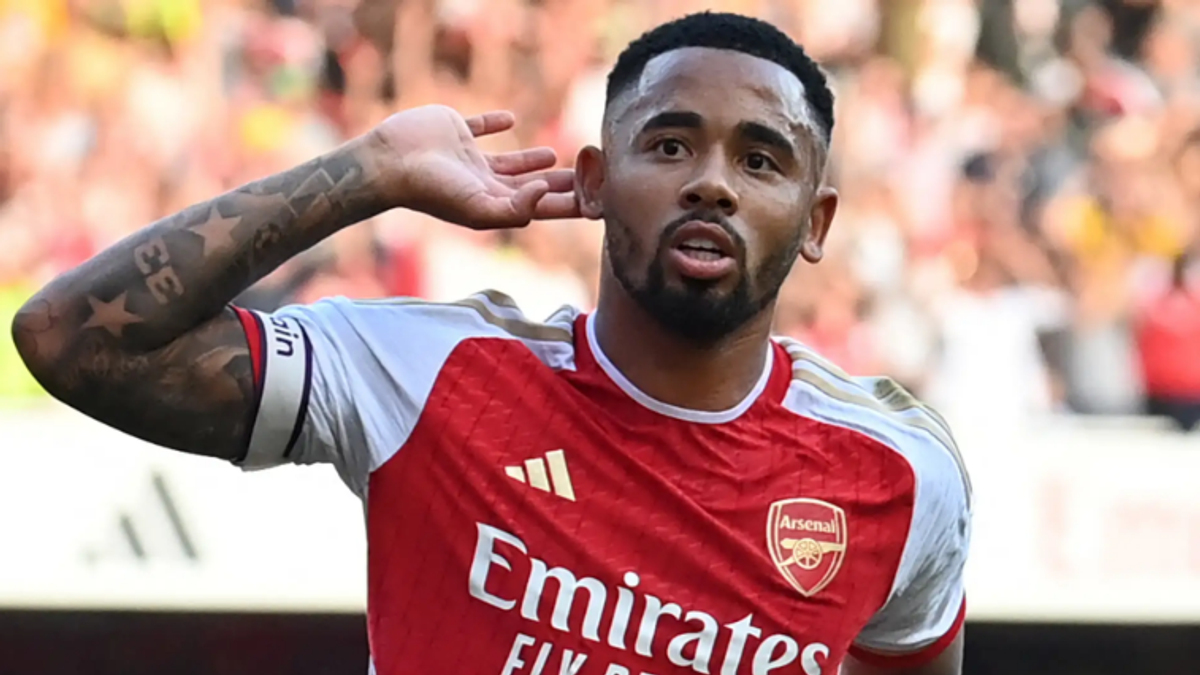 Gabriel Jesus durante un partido con el Arsenal