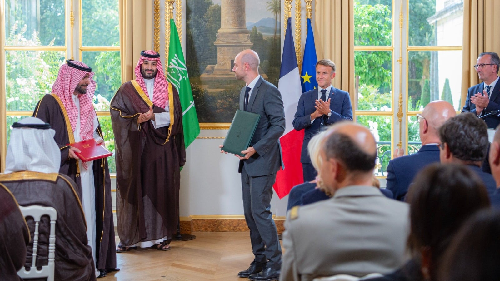 Saudi crown prince, French president co-chair strategic partnership council in Paris