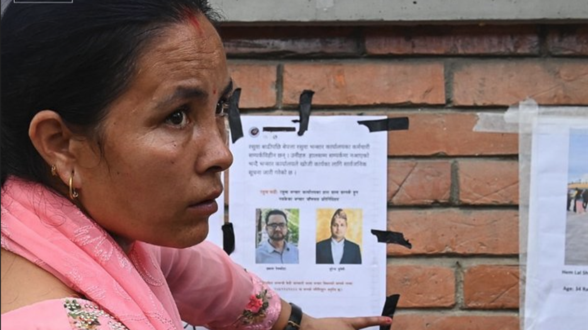 Nepal hospital wall becomes memorial for flood victims