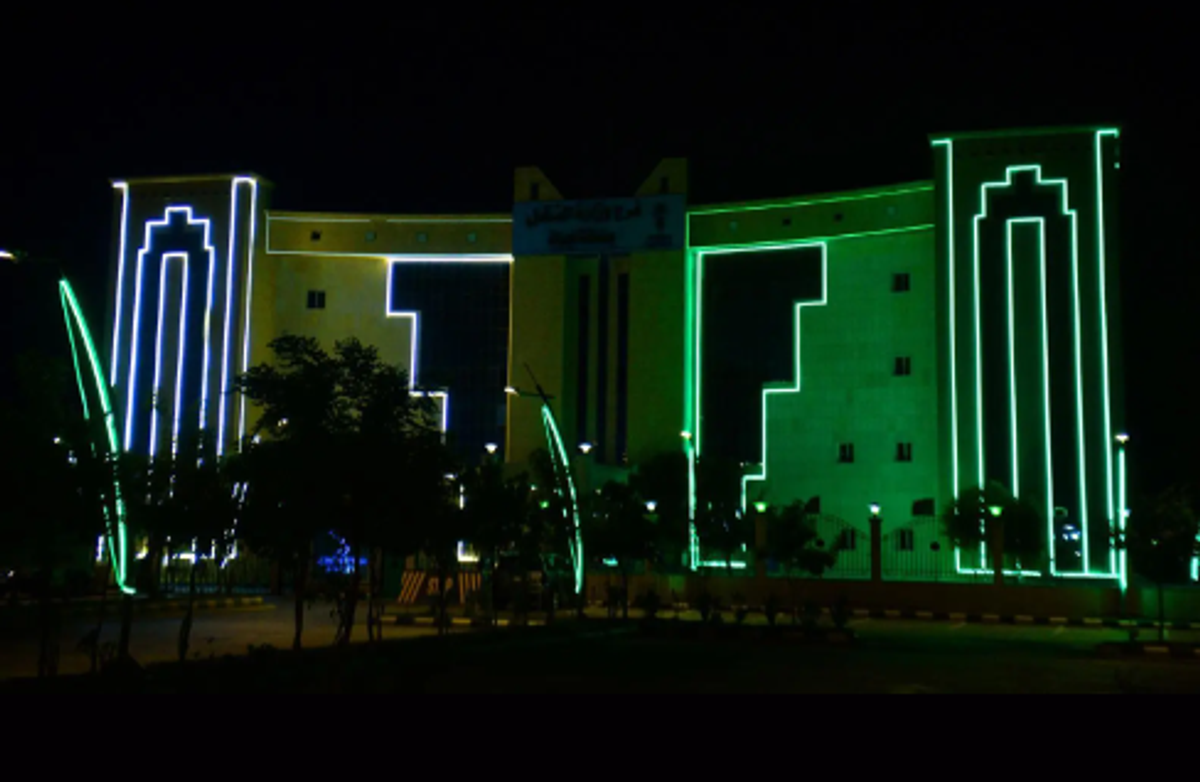 Najran illuminated in green to mark 96th Saudi National Day