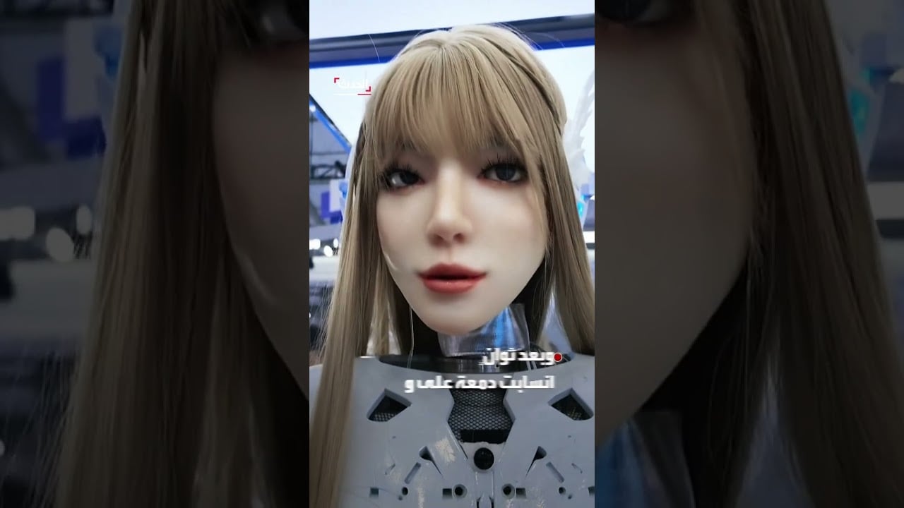 Chinese robot Yansyn-X2 sheds tears and responds to speech at Shanghai tech event