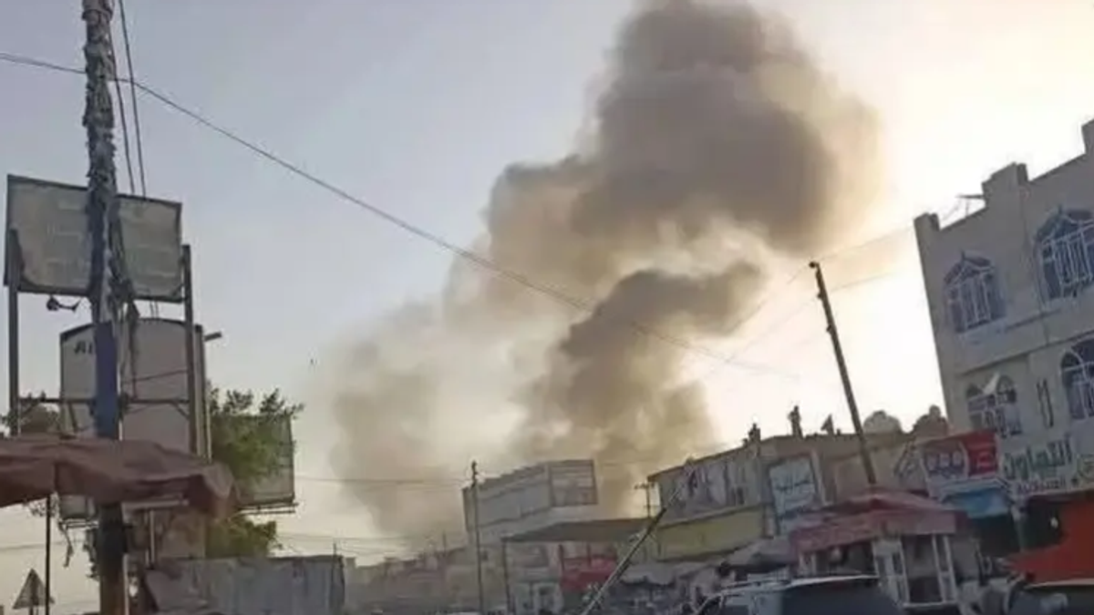 Scene of landmine explosion in southern Taiz, Yemen