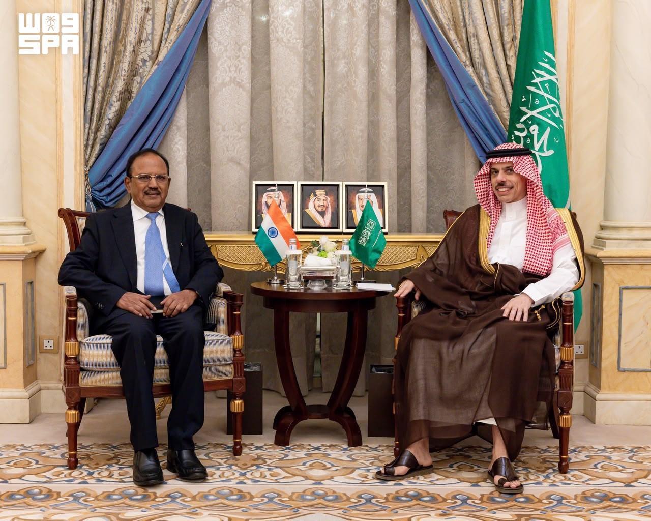Saudi foreign minister meets Indian national security adviser in Riyadh