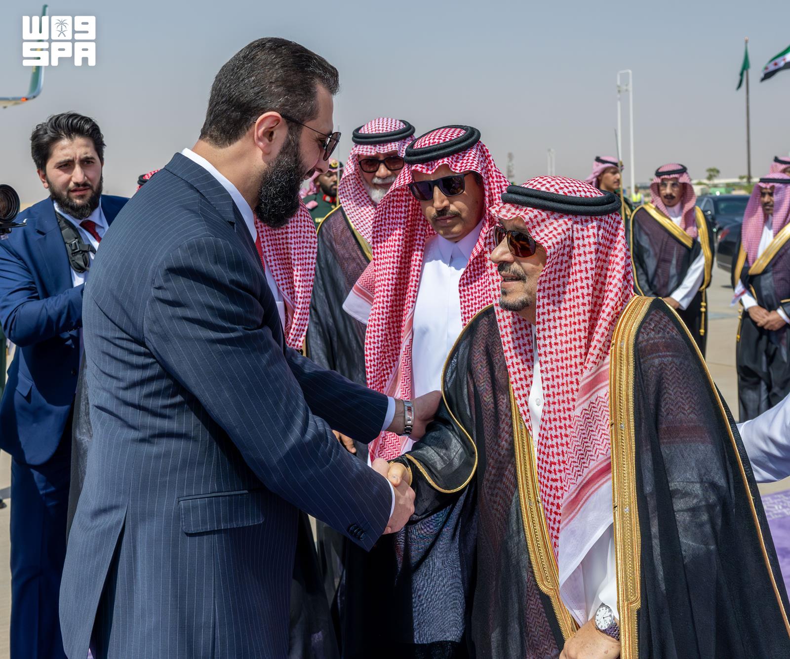 Syrian president arrives in Riyadh, received by Amin of Riyadh Region