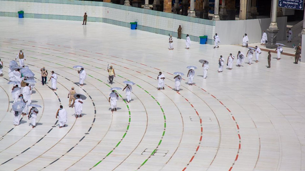 ٥٨ بابًا لدخول المصلين المصرح لهم بأداء صلاة الجمعة في المسجد الحرام