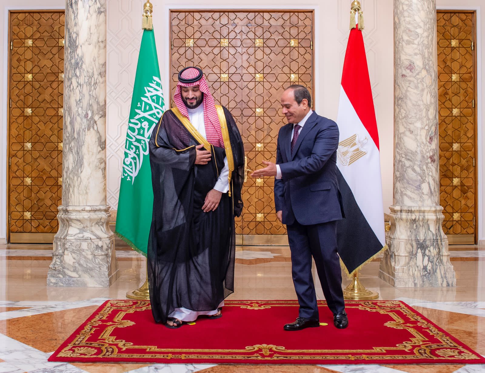 ولي العهد ورئيس مصر يعقدان لقاءً ثنائياً وجلسة مباحثات موسعة