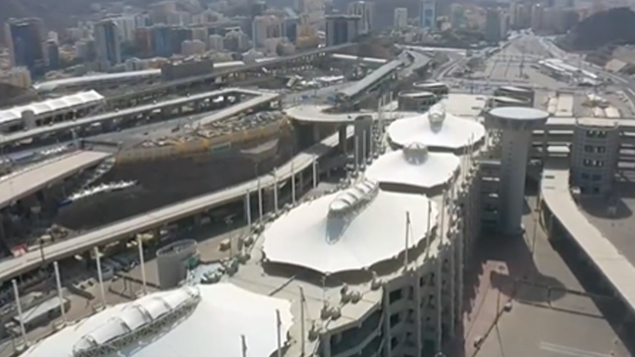 لقطات جوية لمنشأة الجمرات قبل نفرة ضيوف الرحمن
