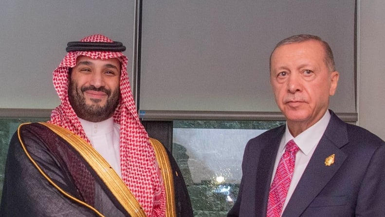 بالفيديو.. ولي العهد يلتقي الرئيس أردوغان.. ويبحثان المستجدات الإقليمية والدولية
