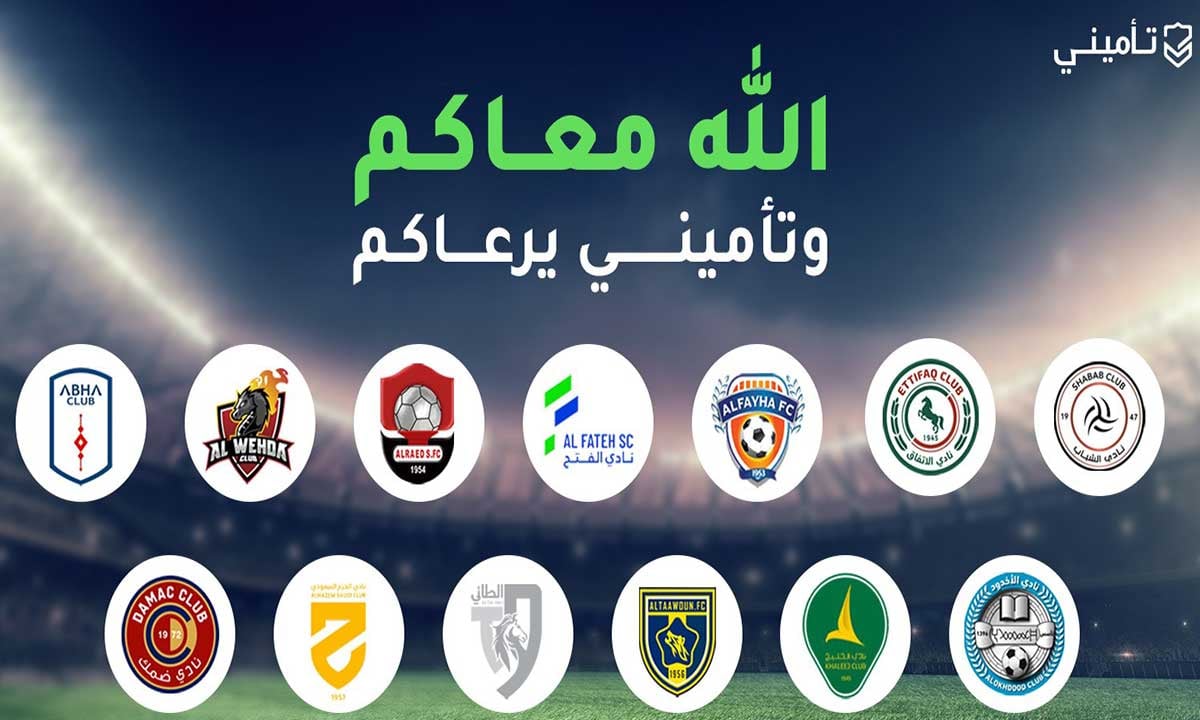 «تأميني» تعلن عن رعاية 13 ناديًا رياضيًّا دعمًا وتمكينًا لمكانة وقوّة الدوري السعودي
