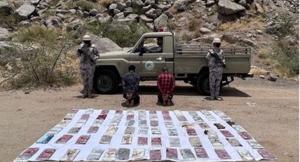 حرس الحدود يحبط محاولات تهريب 36 طنًا من القات و1.5 طن حشيش في 5 مناطق