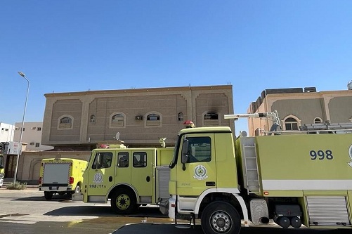 «الدفاع المدني»: إنقاذ طفلتين احتجزتا إثر حريق في شقة بتبوك