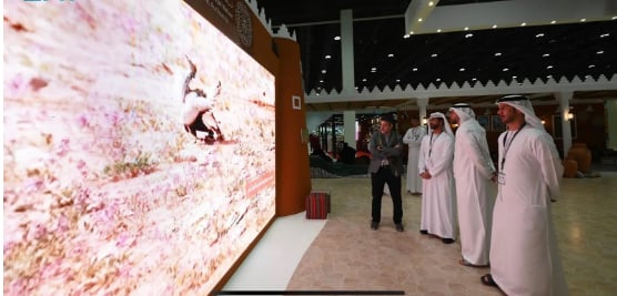  جناح محمية الإمام تركي بن عبدالله بمعرض أبوظبي للصيد والفروسية يستقبل الزوار