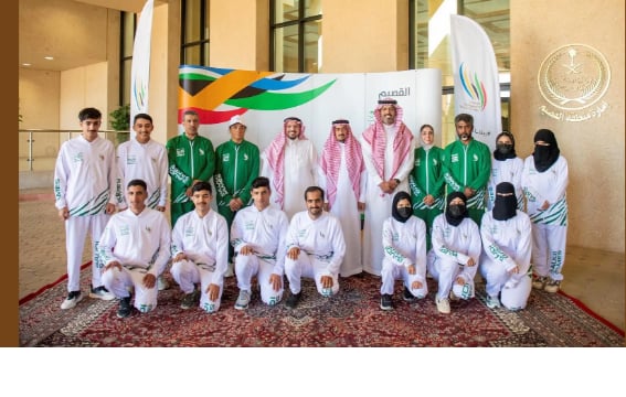 منطقة القصيم خلال استقباله شعلة دورة الألعاب السعودية 2023