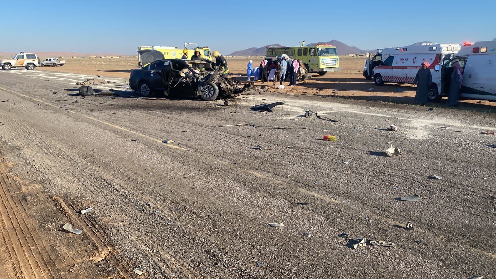 ‏الإسعاف الجوي باشرته خلال 18 دقيقة.. إصابة 8 أشخاص في حادث تصادم بالقصيم

