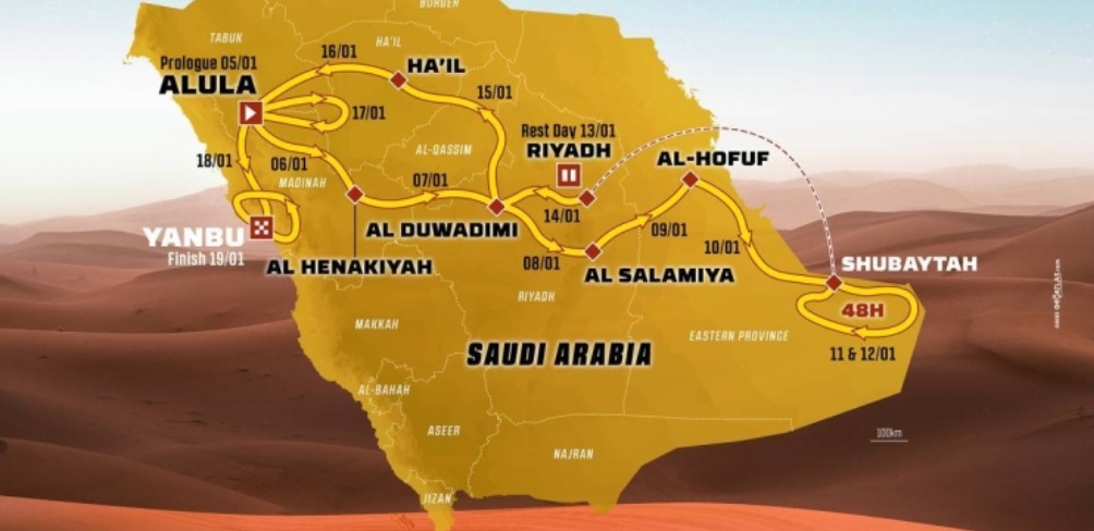 مسار رالي داكار 2024 ينطلق من العلا وينتهي في ينبع

