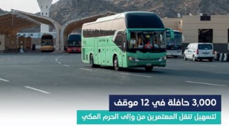3 آلاف حافلة بمكة المكرمة لنقل ضيوف الرحمن من وإلى المسجد الحرام