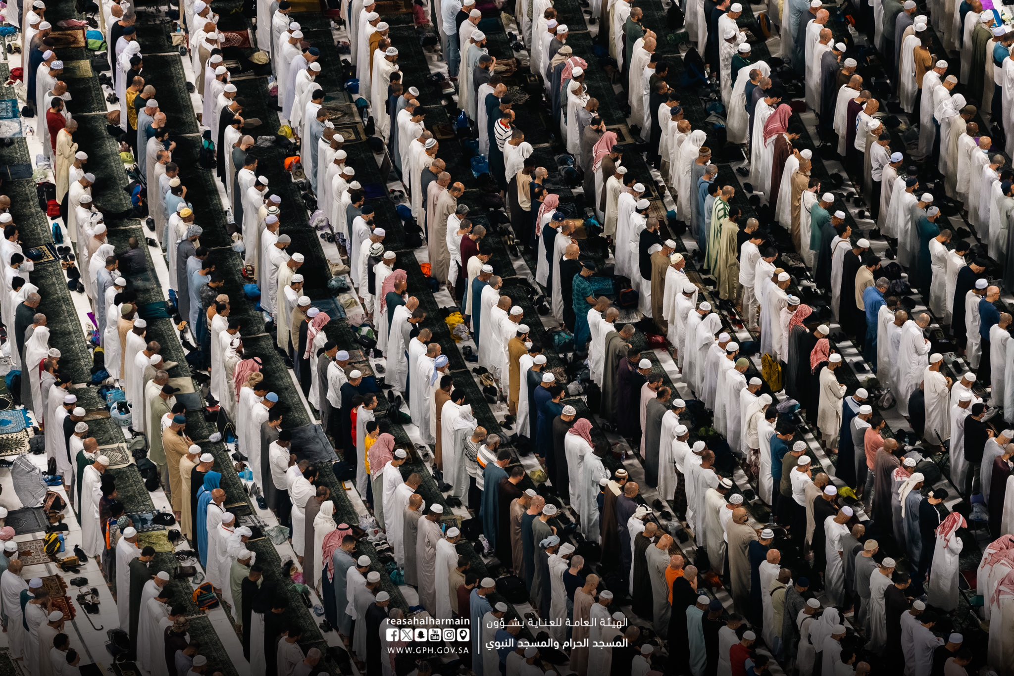 الليلة الثانية من رمضان .. جموع المصلين يؤدون صلاة التراويح بالمسجد الحرام 