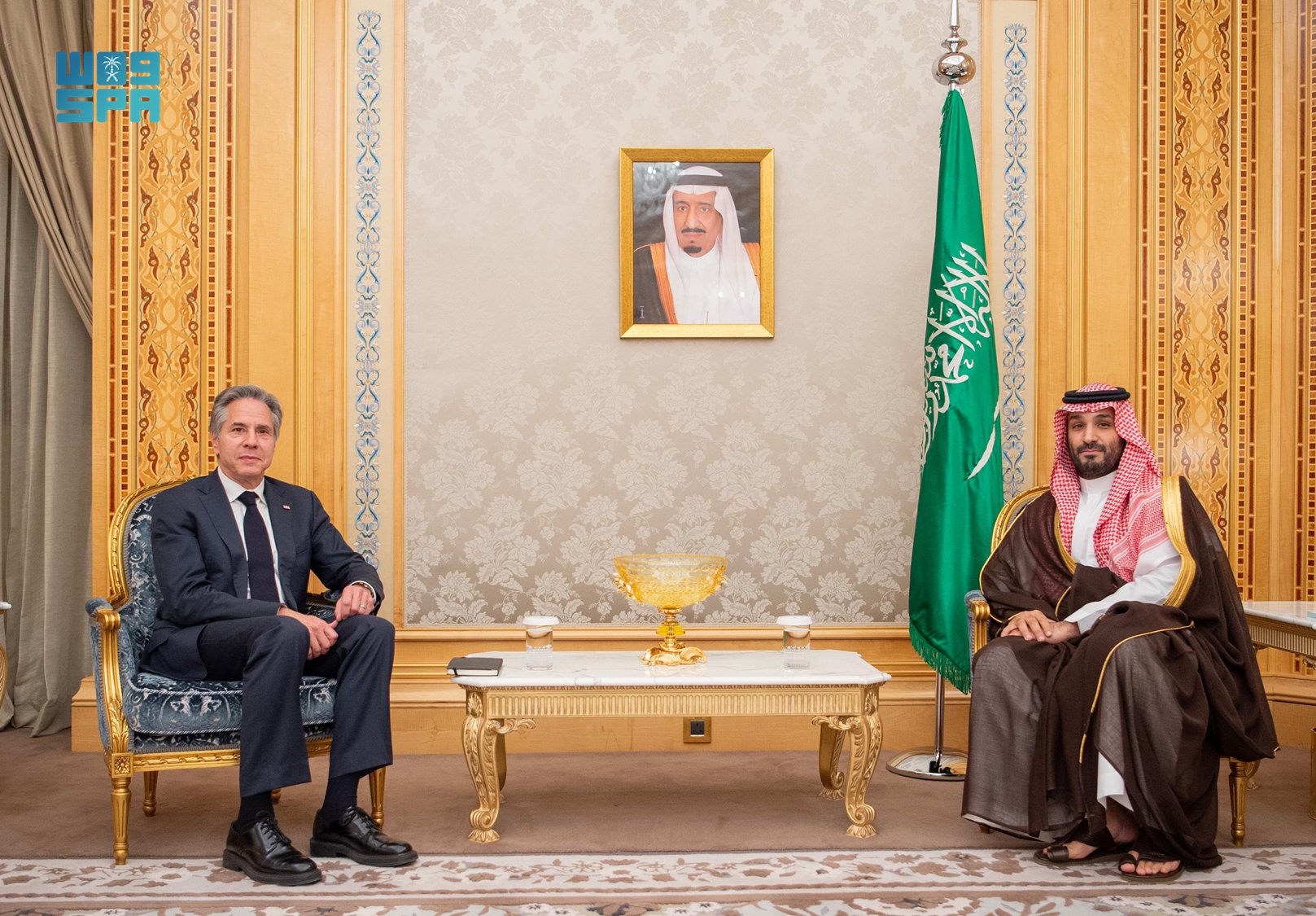 ولي العهد يستقبل وزير الخارجية الأمريكي