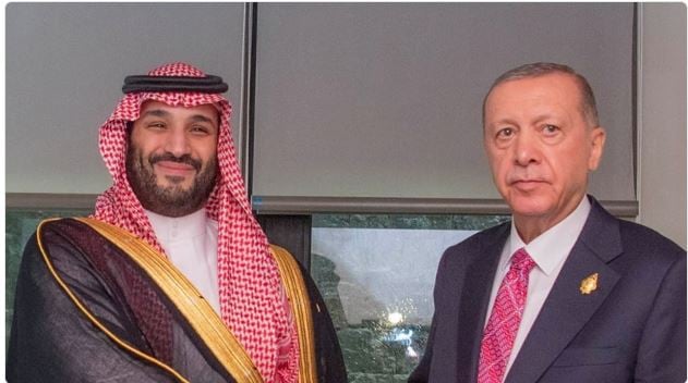 ولي العهد يتلقى اتصالاً هاتفياً من الرئيس التركي للتهنئة بقرب حلول عيد الفطر
