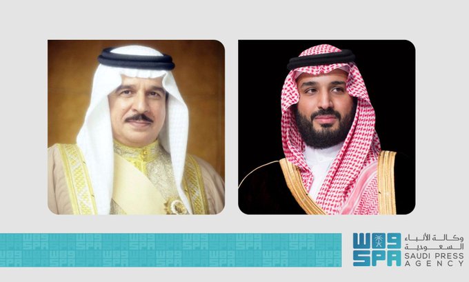 ولي العهد وملك البحرين يتادلان التهاني بعيد الفطر هاتفيا
