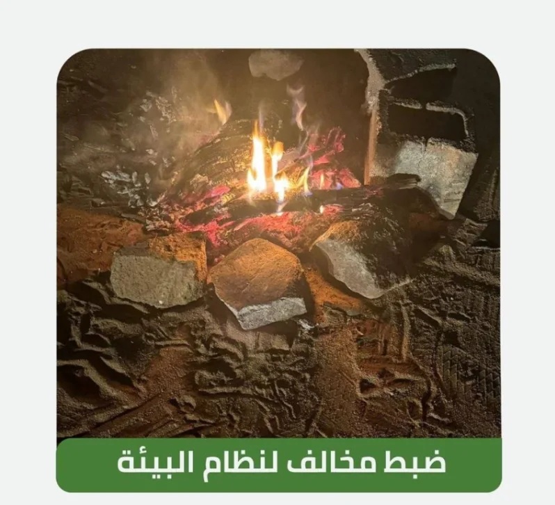 ضبط مخالف لإشعاله النار في أراضي الغطاء النباتي بعسير