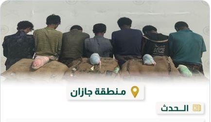 القبض على 7 مخالفين لنظام أمن الحدود لتهريبهم 105 كيلوجرامات من نبات القات المخدر