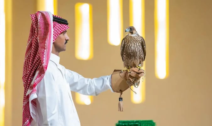 بيع 3 صقور بـ 102 ألف ريال في الليلة الثالثة للمزاد الدولي لمزارع إنتاج الصقور
