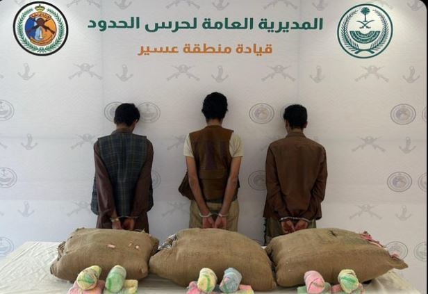القبض على 3 مخالفين بمنطقة عسير لتهريبهم 75 كيلوجرامًا من نبات القات 