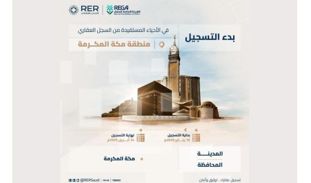 السجل العقاري يبدأ تسجيل 28 حيًا بمنطقة مكة المكرمة