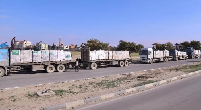 وصول قوافل إغاثية سعودية جديدة إلى جنوب قطاع غزة