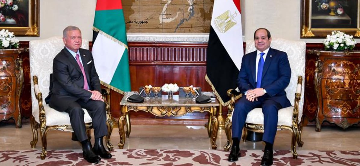 السيسي وملك الأردن يشددان على إعمار غزة دون تهجير سكانها