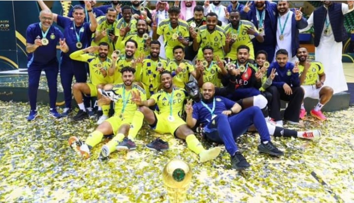 تتويج النصر بكأس السوبر السعودي لكرة قدم الصالات لموسم 2024-2025
