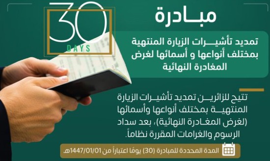 الجوازات تكشف خطوات الاستفادة من مبادرة تمديد تأشيرات الزيارة المنتهية