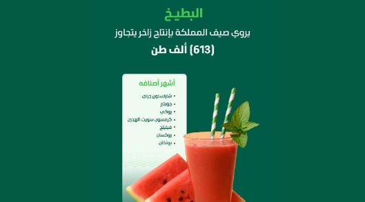البطيخ يروي صيف المملكة ويغمر أسواق النفع العام بإنتاج يتجاوز 610 آلاف طن