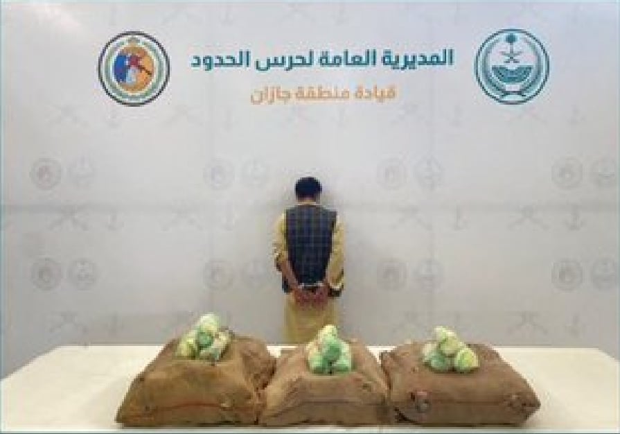 حرس الحدود بجازان يقبض على يمني لتهريبه 54 كيلوجرامًا من نبات القات