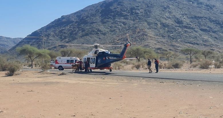 الهلال الأحمر يفعّل الاستجابة الجوية لإنقاذ مريض بمنطقة المدينة المنورة