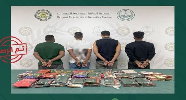 القبض على مواطنين و3 مقيمين من الجنسية الإثيوبية والإرترية لترويجهم الحشيش والإمفيتامين بالرياض وحائل