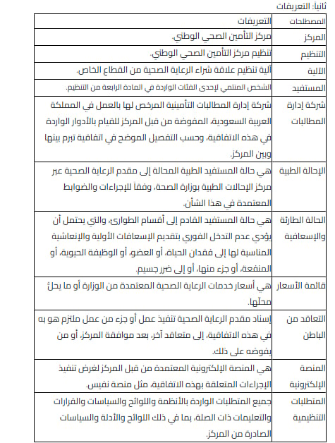التعريفات