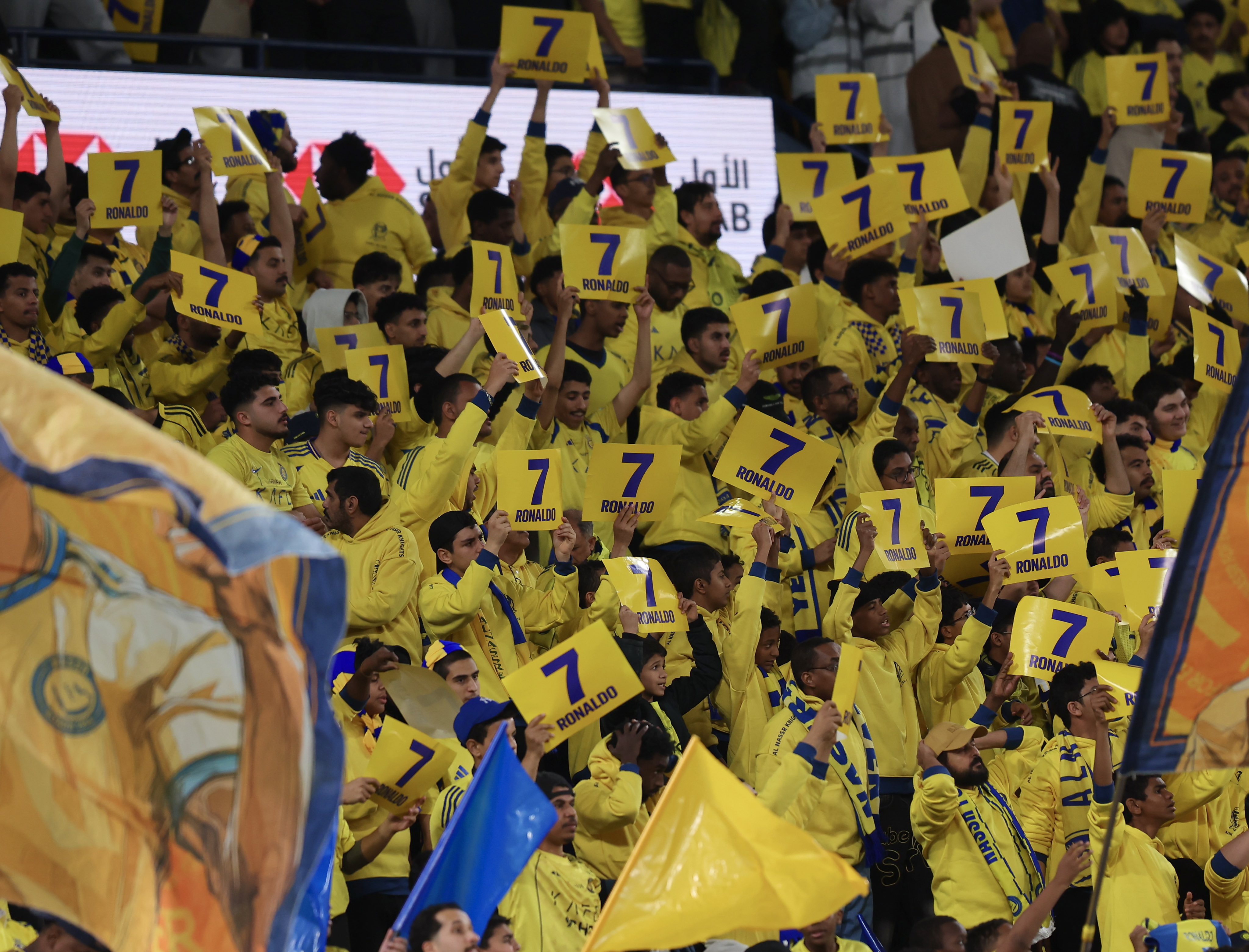 جماهير النصر تدعم «الغائب» كريستيانو رونالدو خلال كلاسيكو الاتحاد