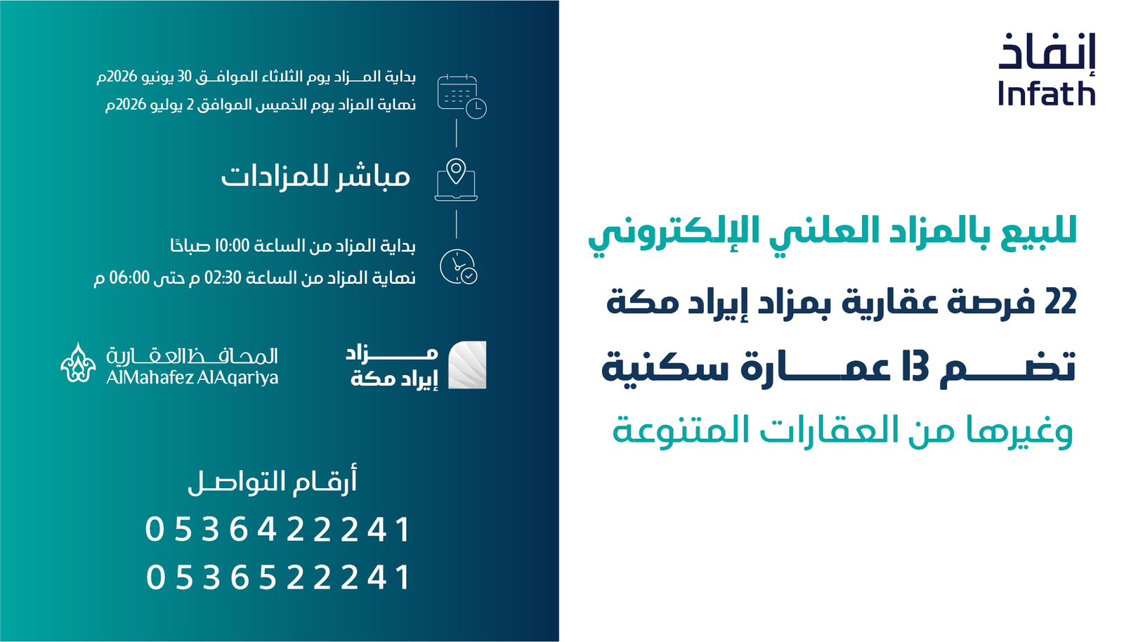 22 فرصة عقارية في مكة المكرمة بمزاد إيراد مكة
