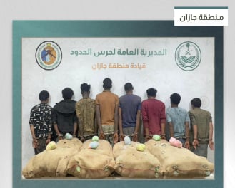 القبض على 8 مخالفين من الجنسيتين الإثيوبية واليمنية لتهريبهم 160 كيلوجرامًا من القات في جازان 