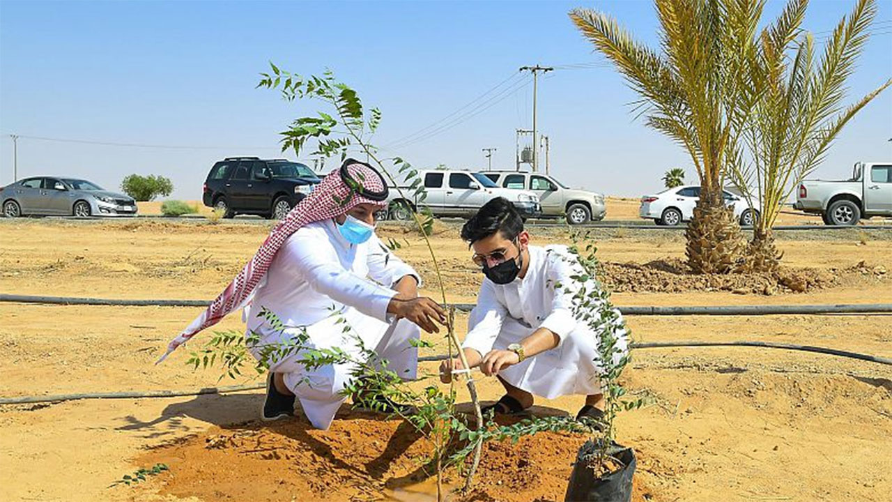 تدشين حملة «لنجعلها خضراء» بمدارس الحدود الشمالية