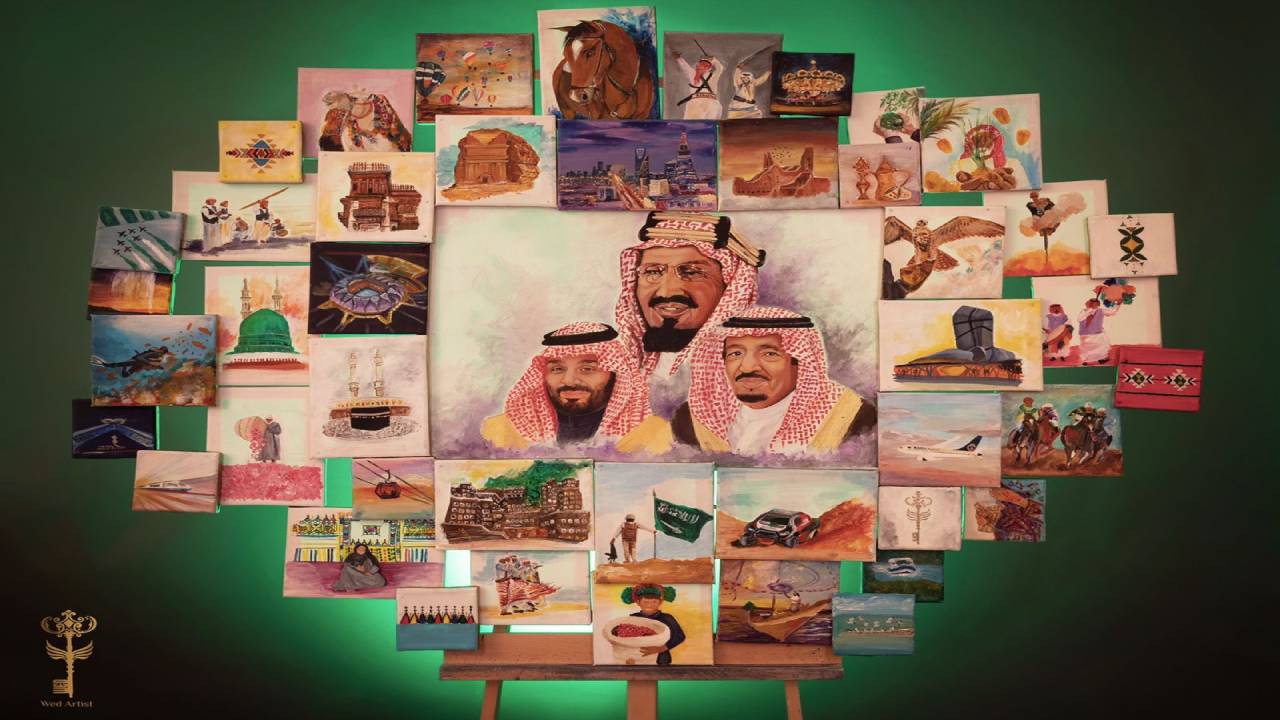 «أحبك يا وطني».. سعودية توثق مجد ونماء بلاد الحرمين بعمل إبداعي
