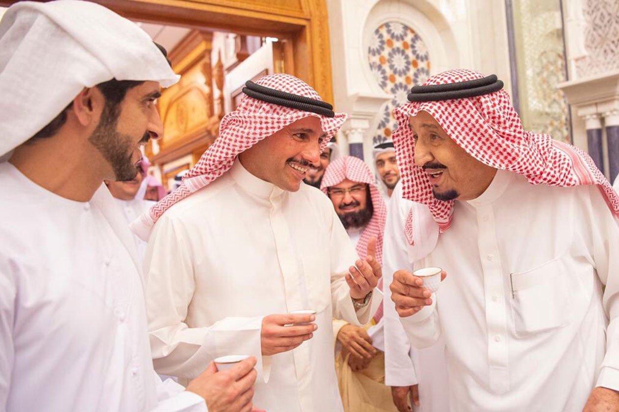 خادم الحرمين يستقبل ولي عهد دبي ورئيس مجلس الأمة الكويتي