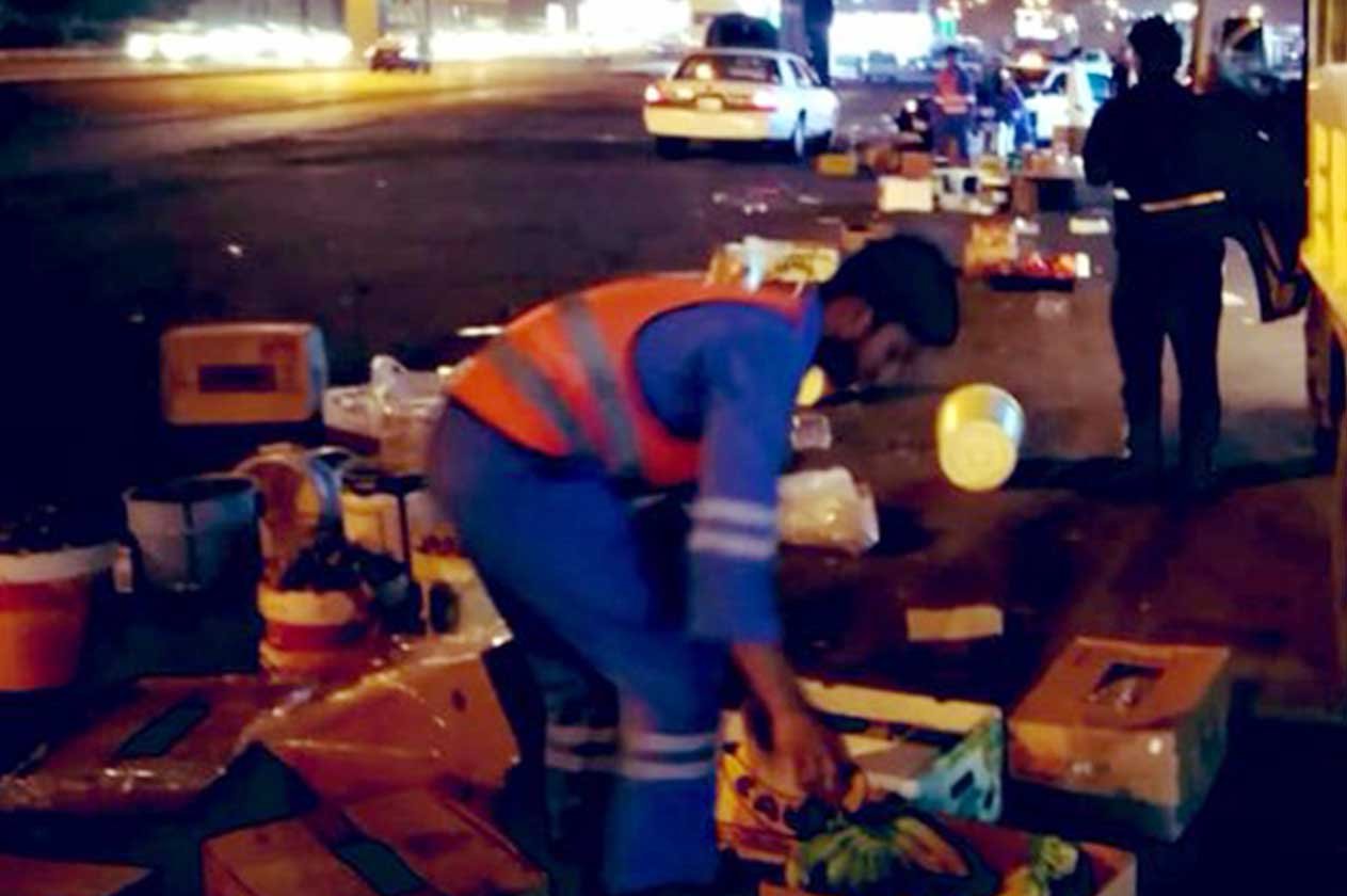 ضبط أغذية مجهولة المصدر وإزالة بسطات عشوائية في خميس مشيط