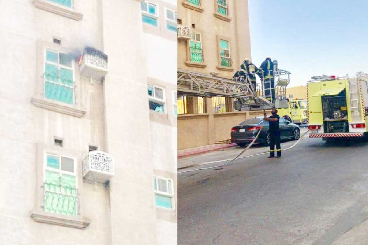 بالصور.. «مدني الدمام» يُنقذ سيدة وطفلها من الموت حرقًا داخل شقة سكنية