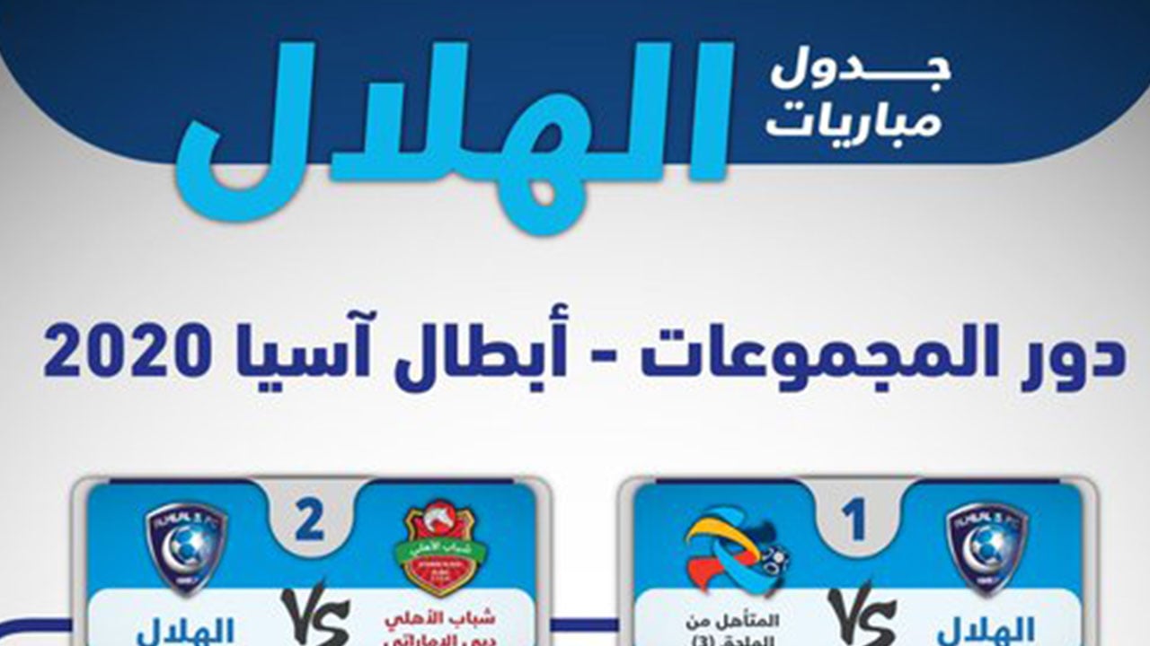 مواجهات الهلال في دور المجموعات بدوري أبطال آسيا 2020