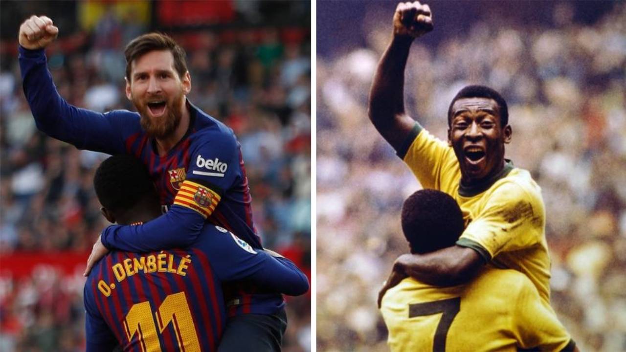 بعد 46 عامًا.. ميسي يعادل الرقم القياسي المسجل باسم الأسطورة بيليه