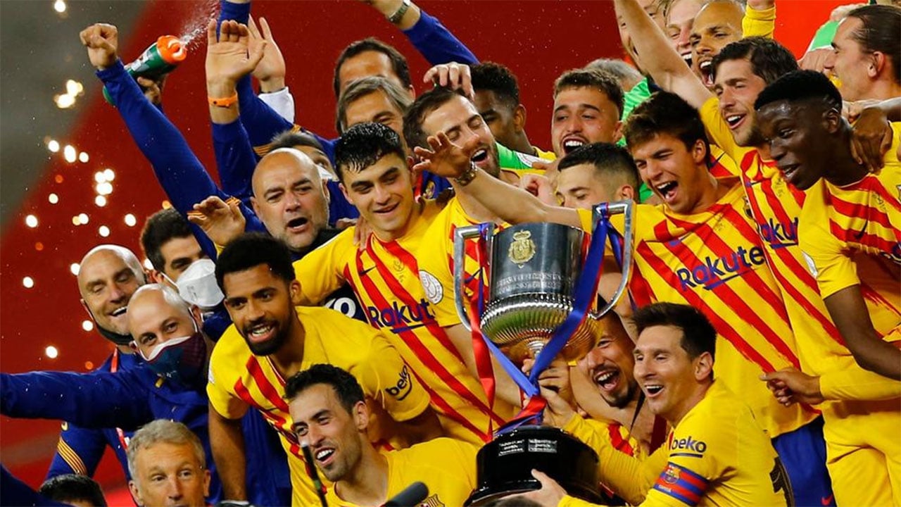 برشلونة يهزم بيلباو برباعية ويتوج بلقب كأس ملك إسبانيا